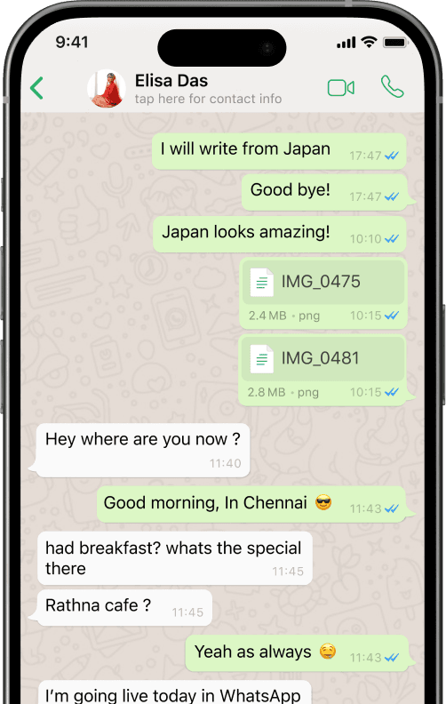 A HOWFA booking conversation in WhatsApp on a phone